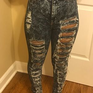 Distressed jeans